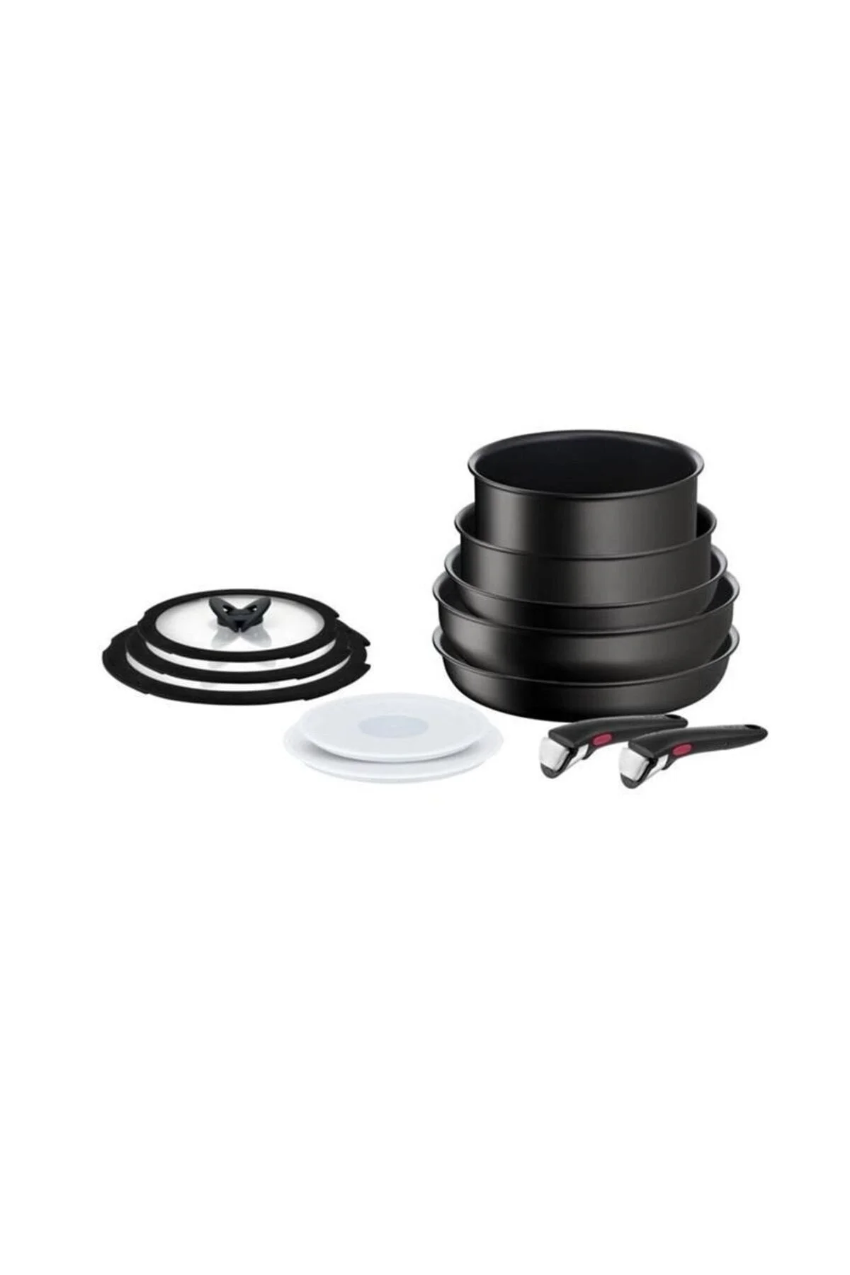 قابلمه سیاه ست L76390 Ingenio Titanium 6X Excellence Big Pan و Pookware 12 قطعه مجموعه  TEFAL