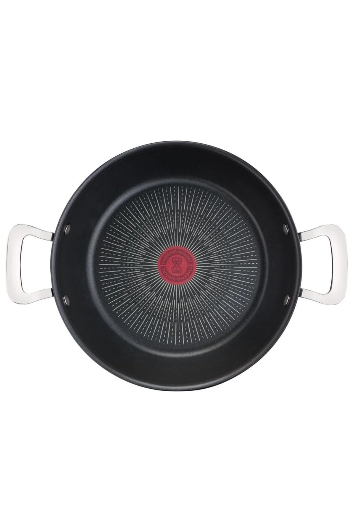 قابلمه مشکی تابه تیتانیوم 26 سانتی درب‌دار تفال TEFAL