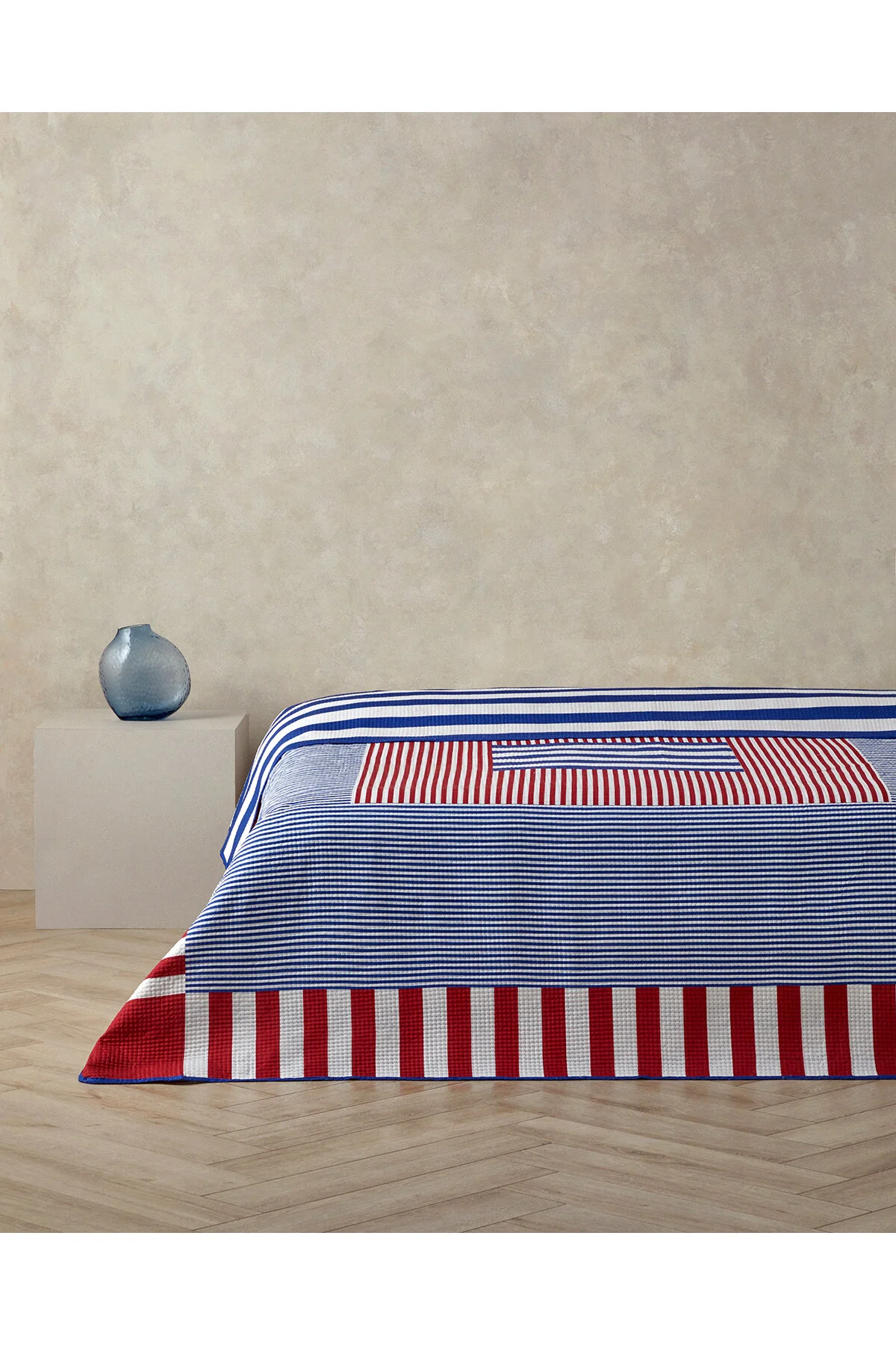 روتختی دو نفره SAILOR'S STRIPE DOUBLE MULTI PURPOSE COVER RED NAVY BLUE انگلیش هوم English Home