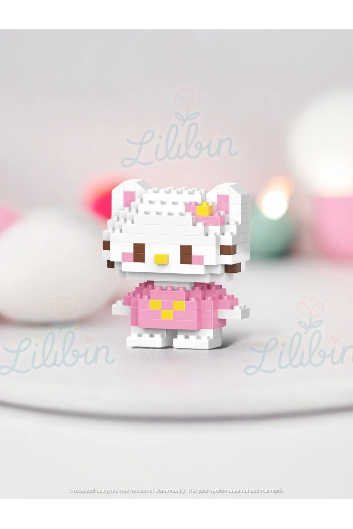 پازل سه بعدی هدیه اره منبت کاری مویی HELLO KITTY Lilibin