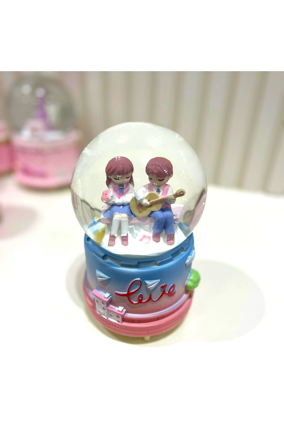 گوی برفی SNOW GLOBE سایز بزرگ دو موتور عزیز با چراغ و موزیک TKY0405 از ترکیه Taşmeran