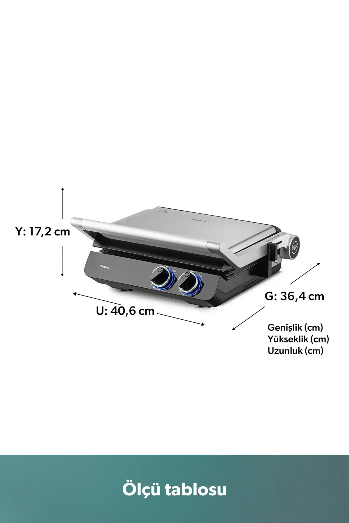 دستگاه ساندویچ و تست توستر گریل صفحه چدنی دو طرفه XL بدنه 3 در 1 GRILLIANT 1342H اورجینال HOMEND