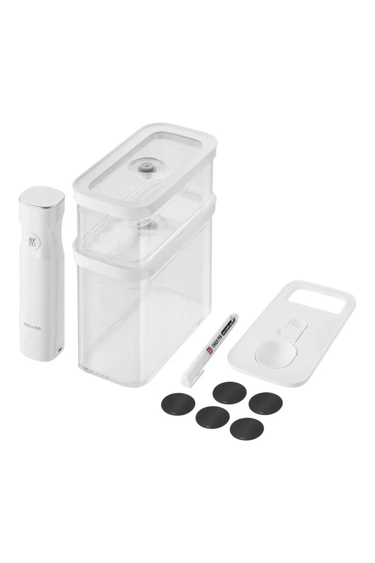 شیشه جار مجموعه خلاء مکعب تازه و ذخیره M 5 PARARCA شفاف سفید Zwilling