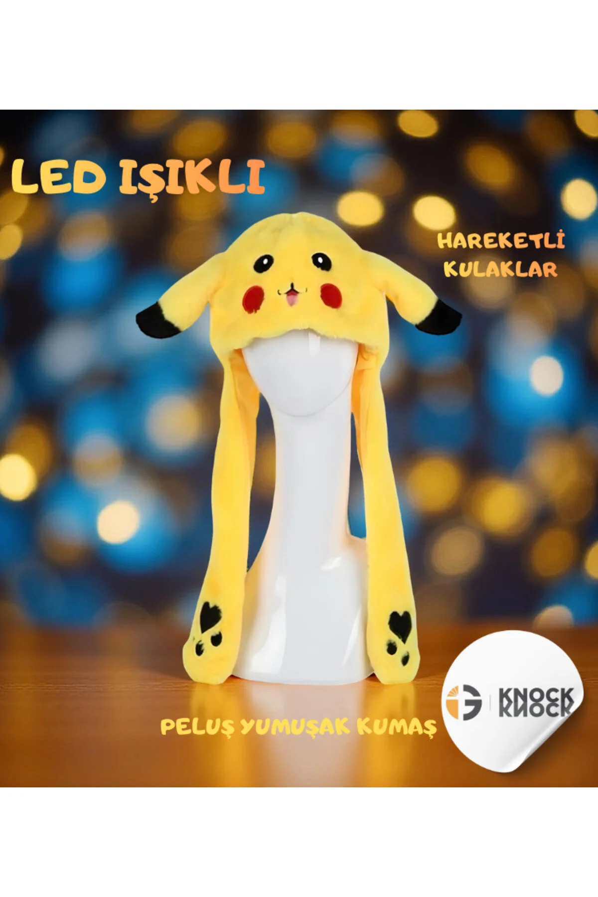 اسباب بازی های پشمی PIKACHU با گوش متحرک 4 حالت نورپردازی LED RMC Design