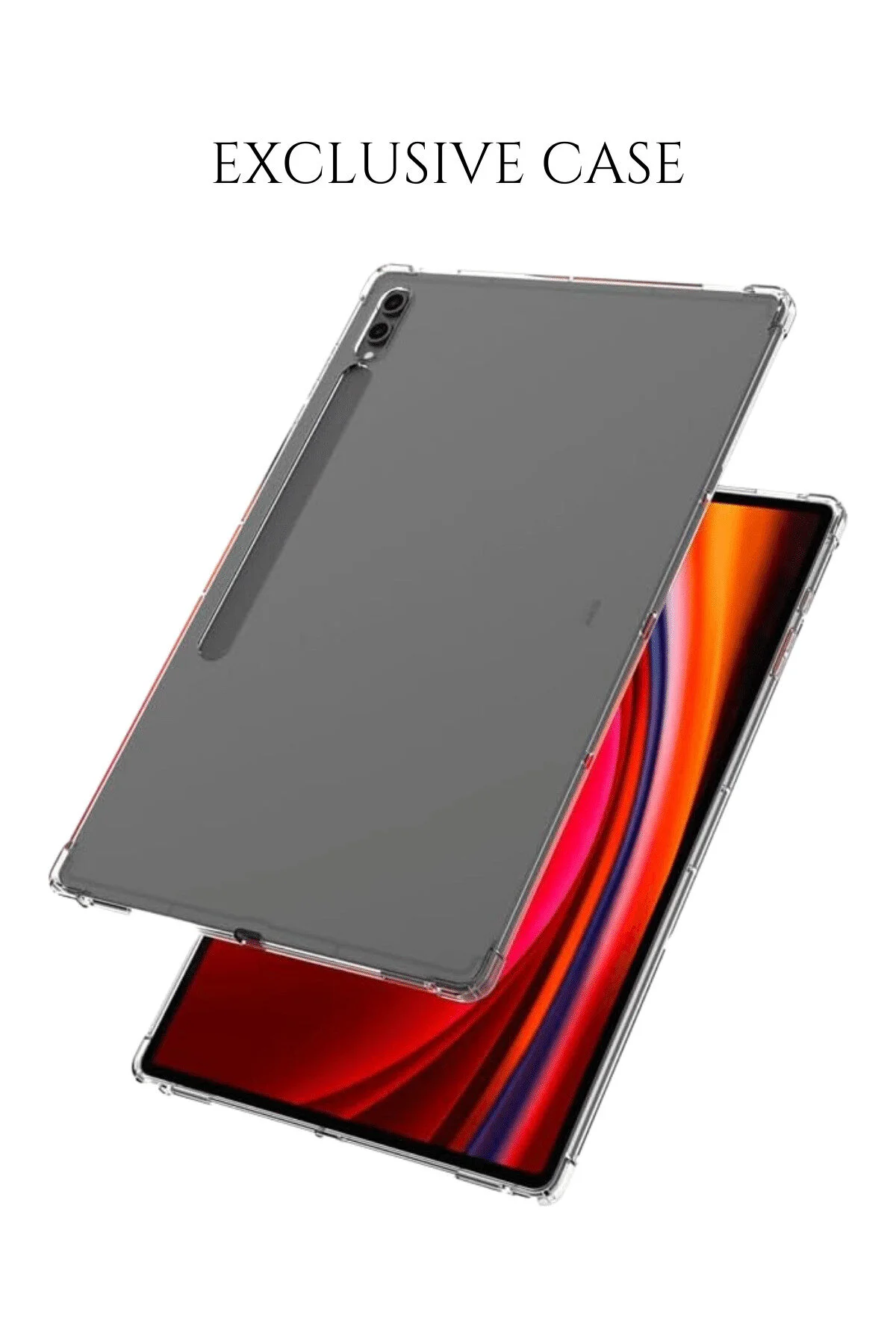 کاور تبلت قاب ضد ضربه شفاف سیلیکونی سازگار با گلکسی تب S9 FE PLUS 12.4 اینچی Fuchsia
