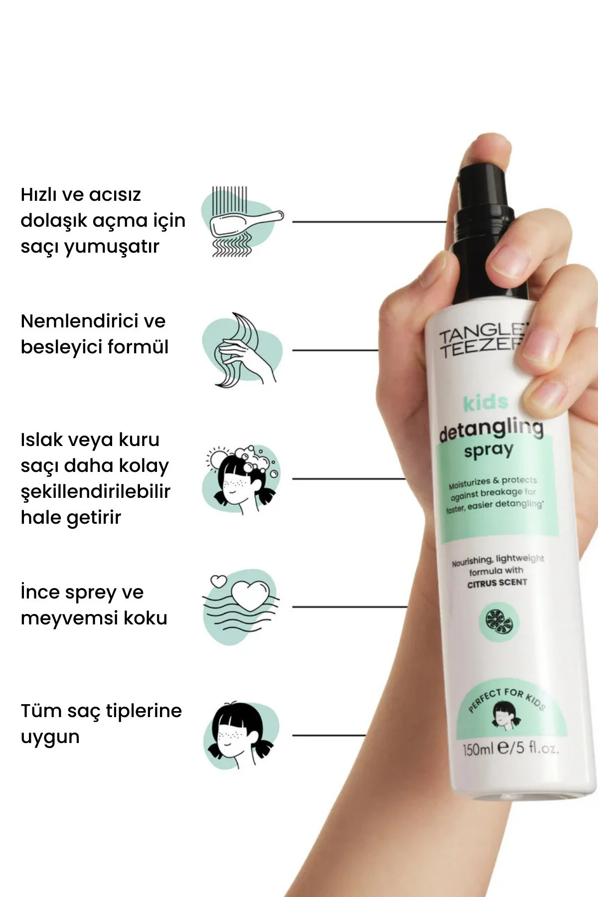 اسپری روشن کننده مو دخترانه و پسرانه بچگانه بازکن برای کودکان 150 میل Tangle Teezer