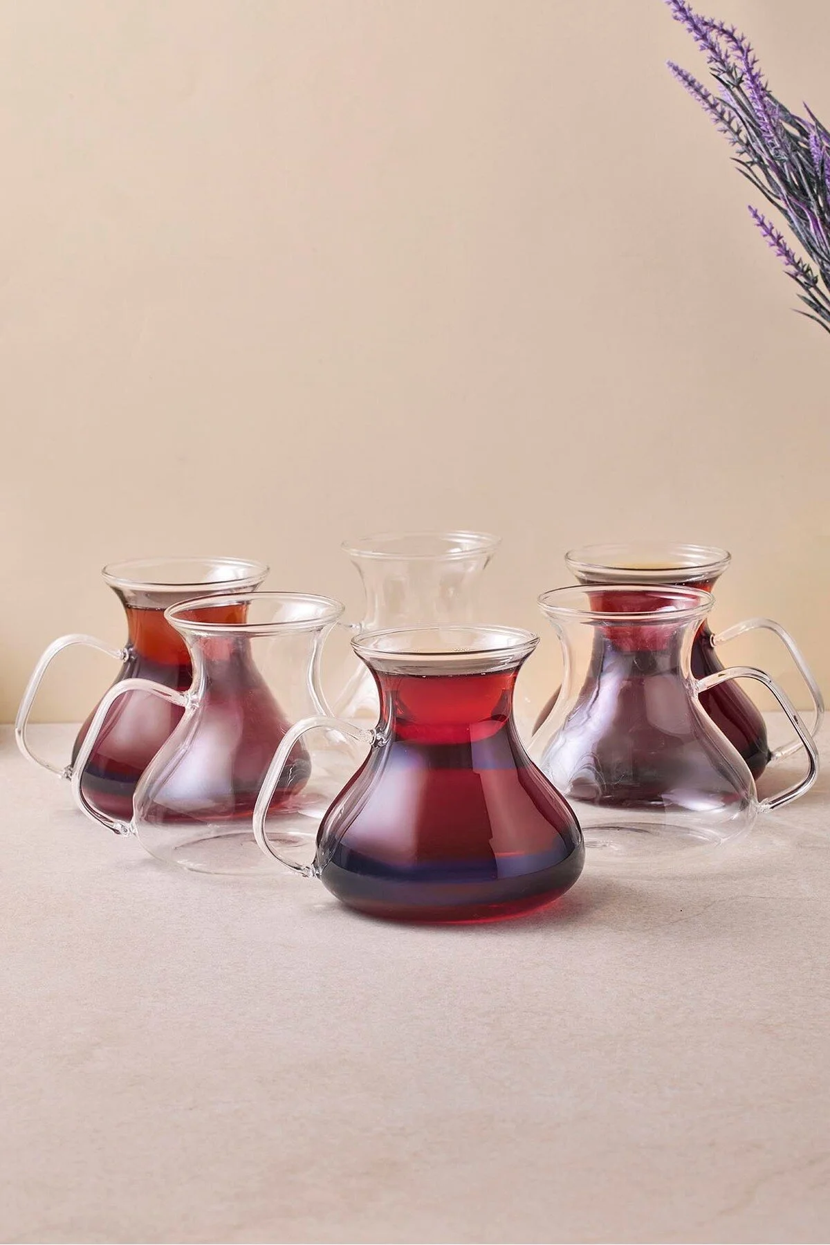لیوان 16043 AHL I KEYF 6 فنجان چای شیشه ای BOROSILICATE 200 میلی لیتر Perotti