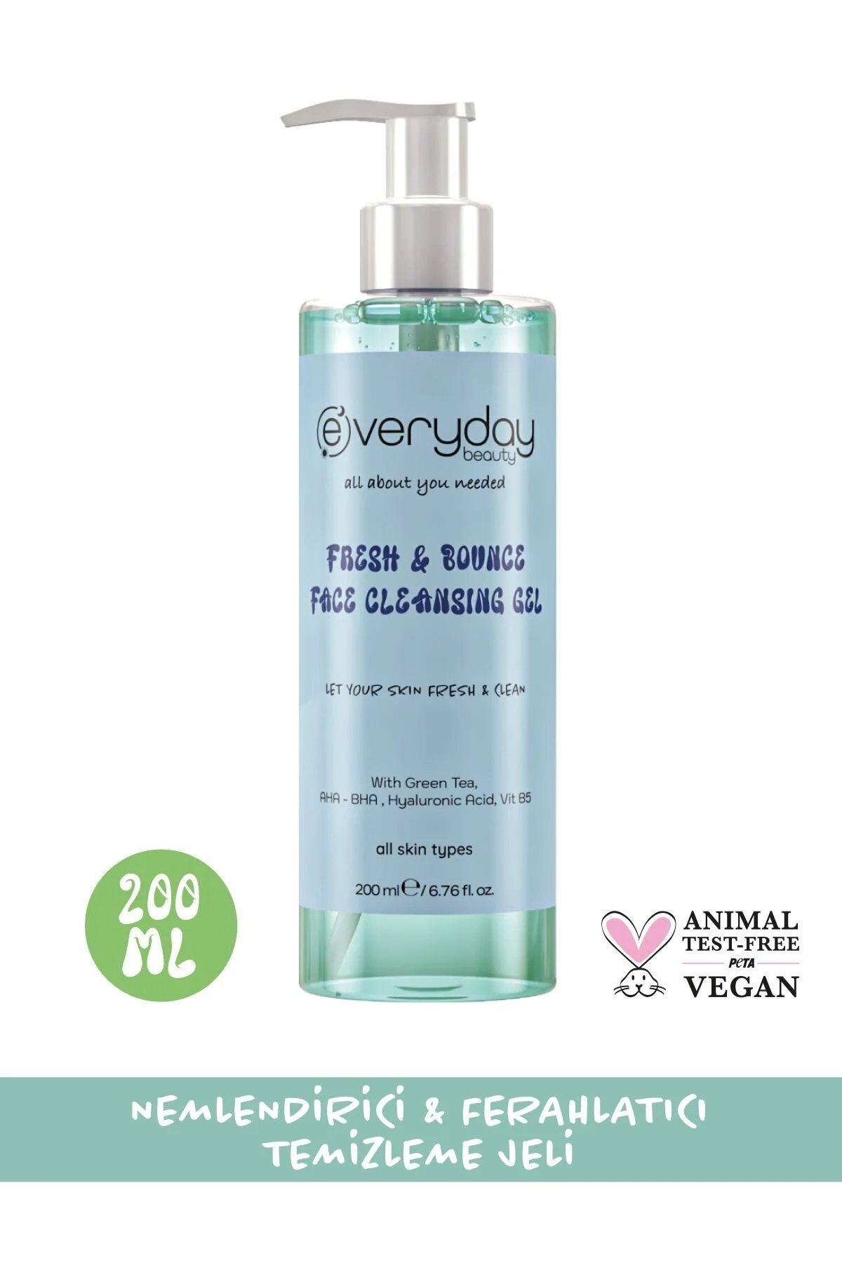 Everyday Beauty ژل تمیز کننده آبرسان و تازه کننده صورت Fresh &amp; Bounce 200 میلی لیتر