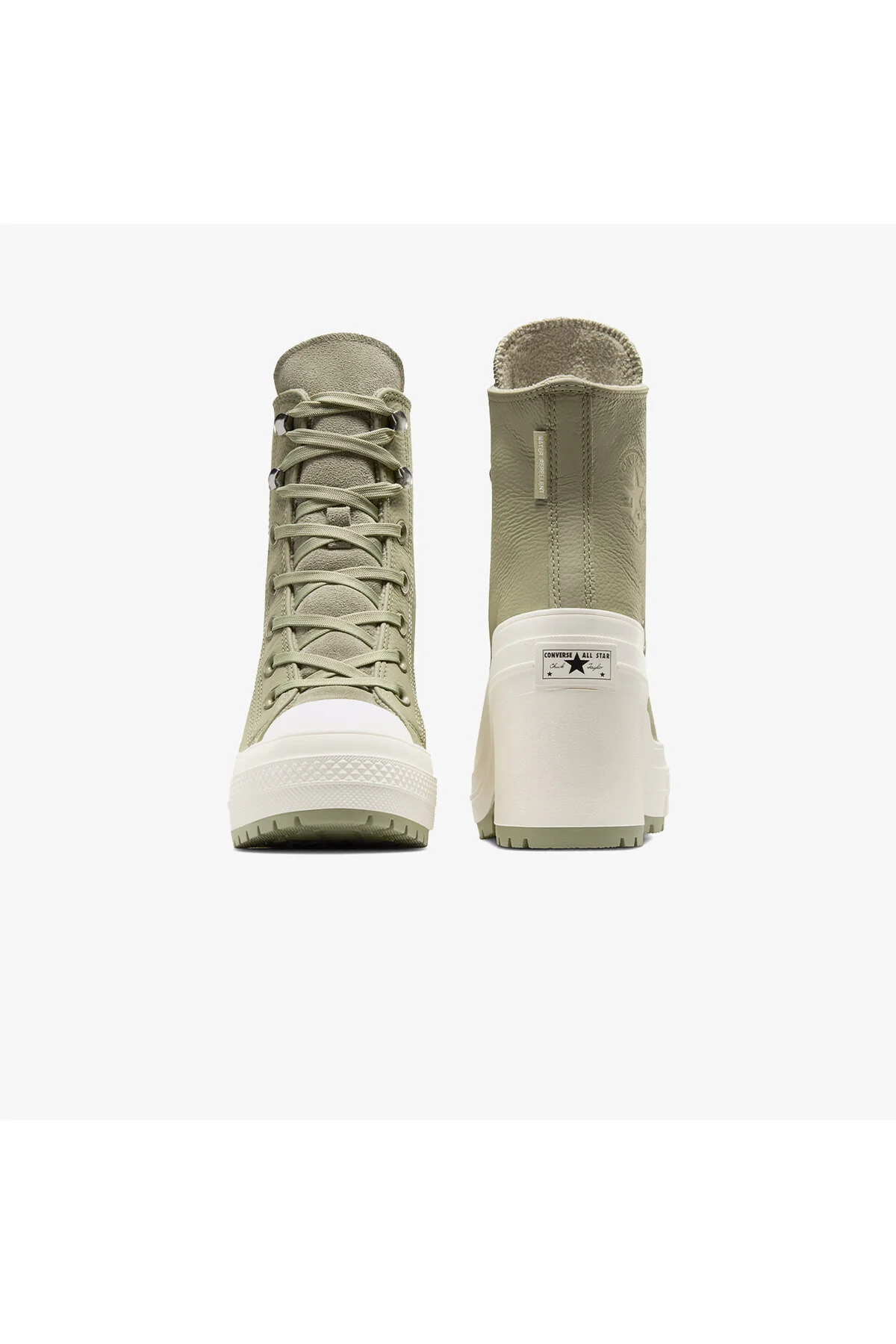 کفش چرمی کانورس مدل Chuck 70 De Luxe Heel – سبز زیتونی پلتفرم شیک