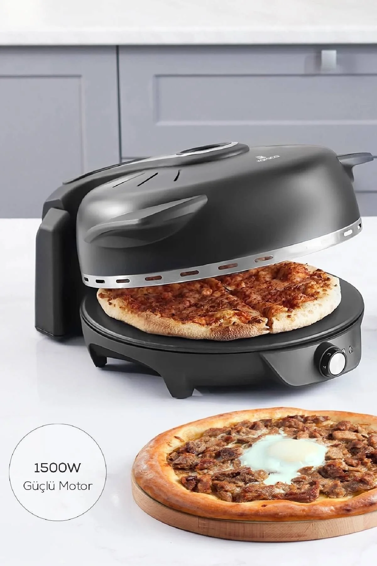 نان پز GASTRO 10 IN 1 PIZZA LAHMACUN AND TANDOORI BREAD MACHINE BIODIAMOND مشکی MATTE اورجینال Karaca