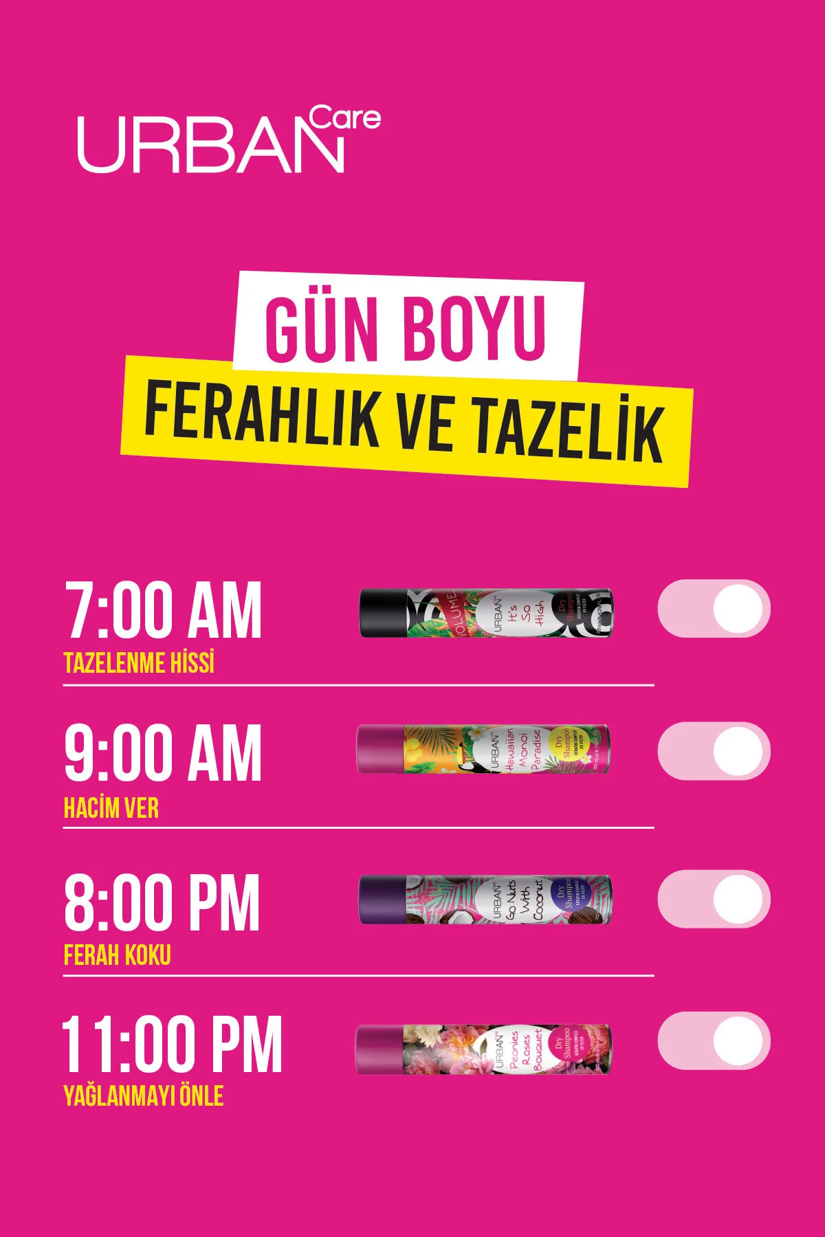 شامپوی خشک حجم دسته گل رز با تأکید بر Urban Care