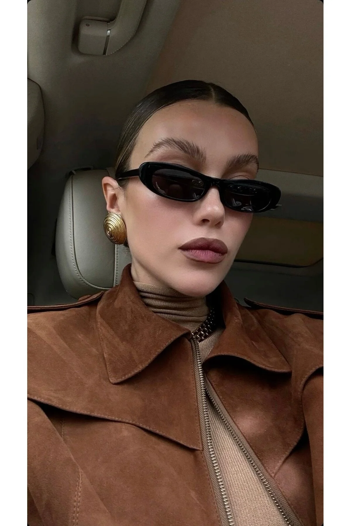 عینک آفتابی زنان BLACK UV400 OVAL LAURA SLIM اورجینال Goldmine