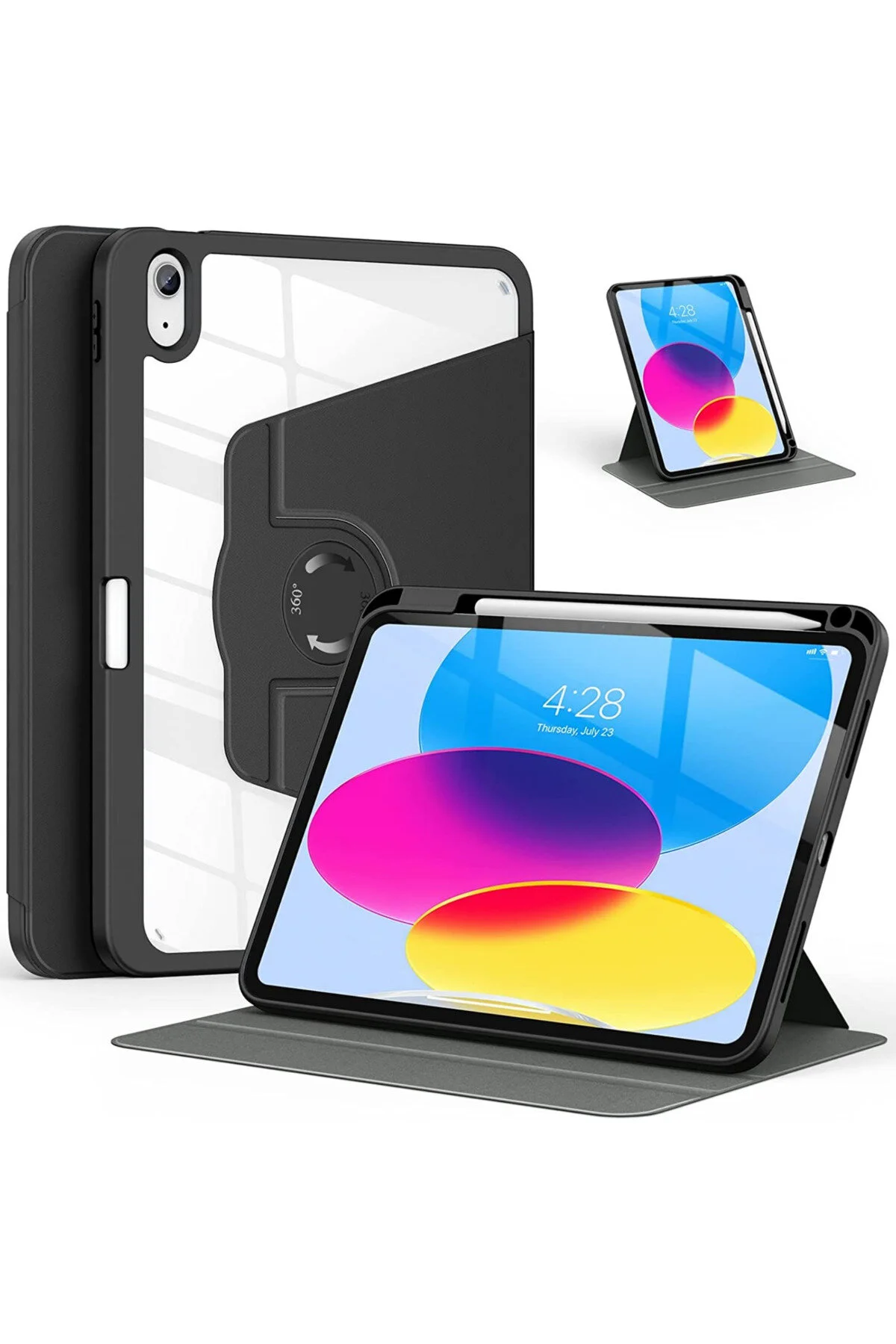 کاور تبلت 10.9 INC. نسل دهم قاب سازگار PINO IPAD با پایه قابل چرخش 360 درجه Fuchsia
