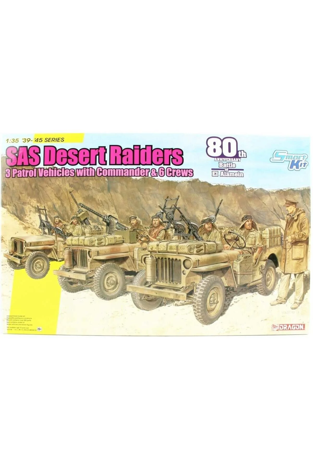 ماکت 6931 1 35 جیپ 3 قطعه کماندوهای صحرا SAS و فرماندهان مجموعه مدل پلاستیک Dragon