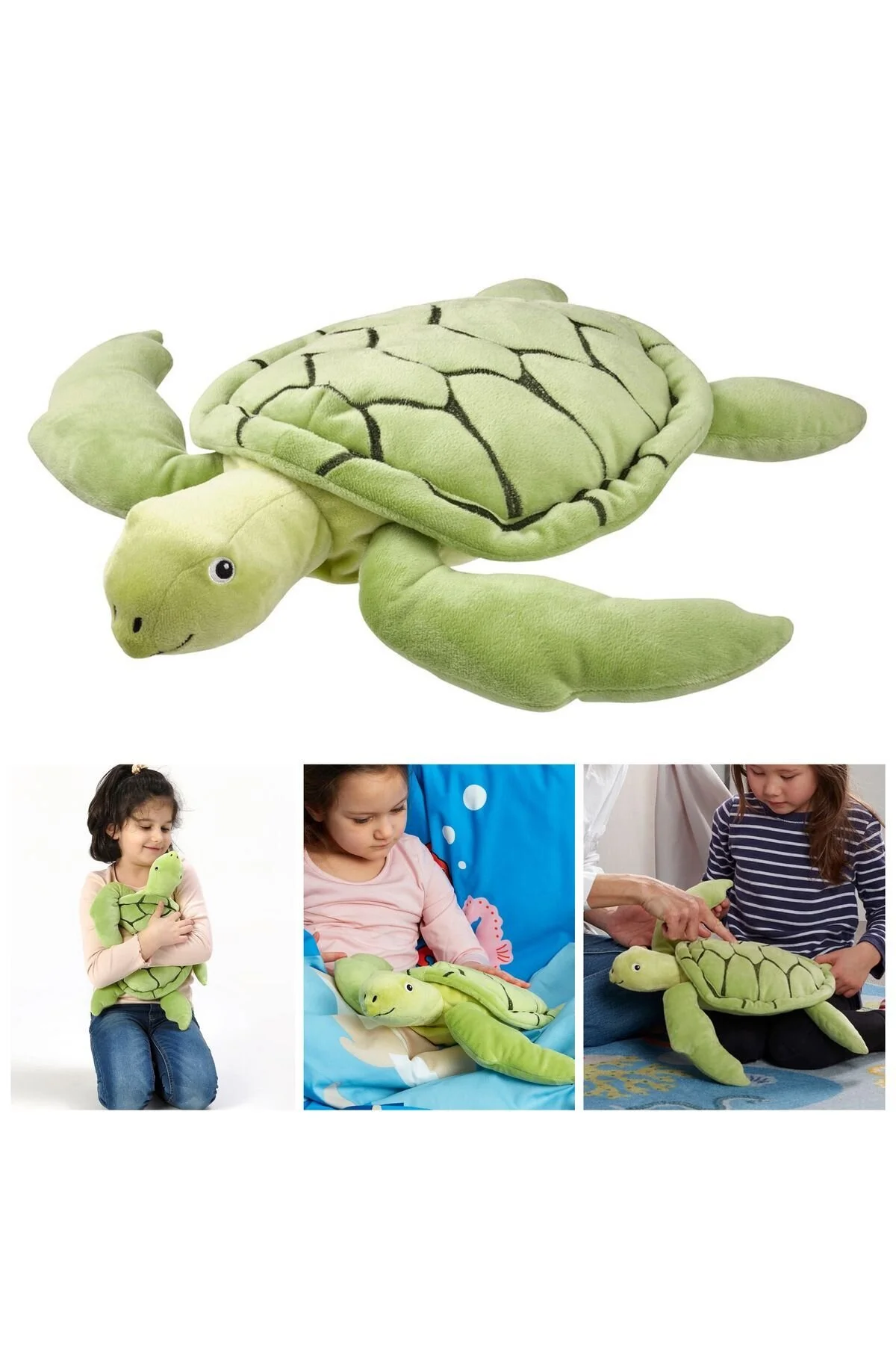 اسباب بازی های پشمی مخمل دار نرم لاک پشت دریایی BLAVINGAD سبز 44 سانتی متری CARETTA IKEA