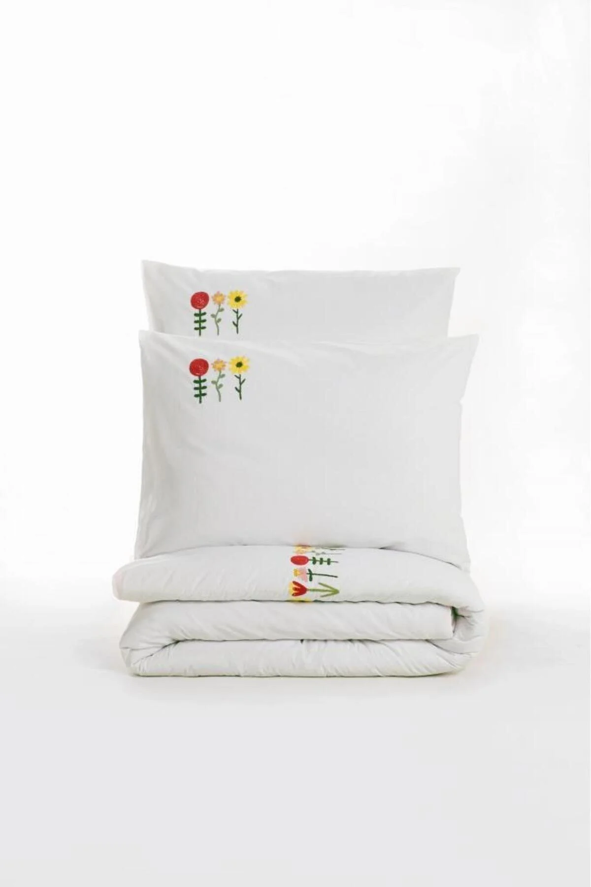 کاور لحاف دو نفره صورتی سرویس روتختی Ranforce با گلدوزی Double Duvet Cover Set Mina Pink Cotton Box