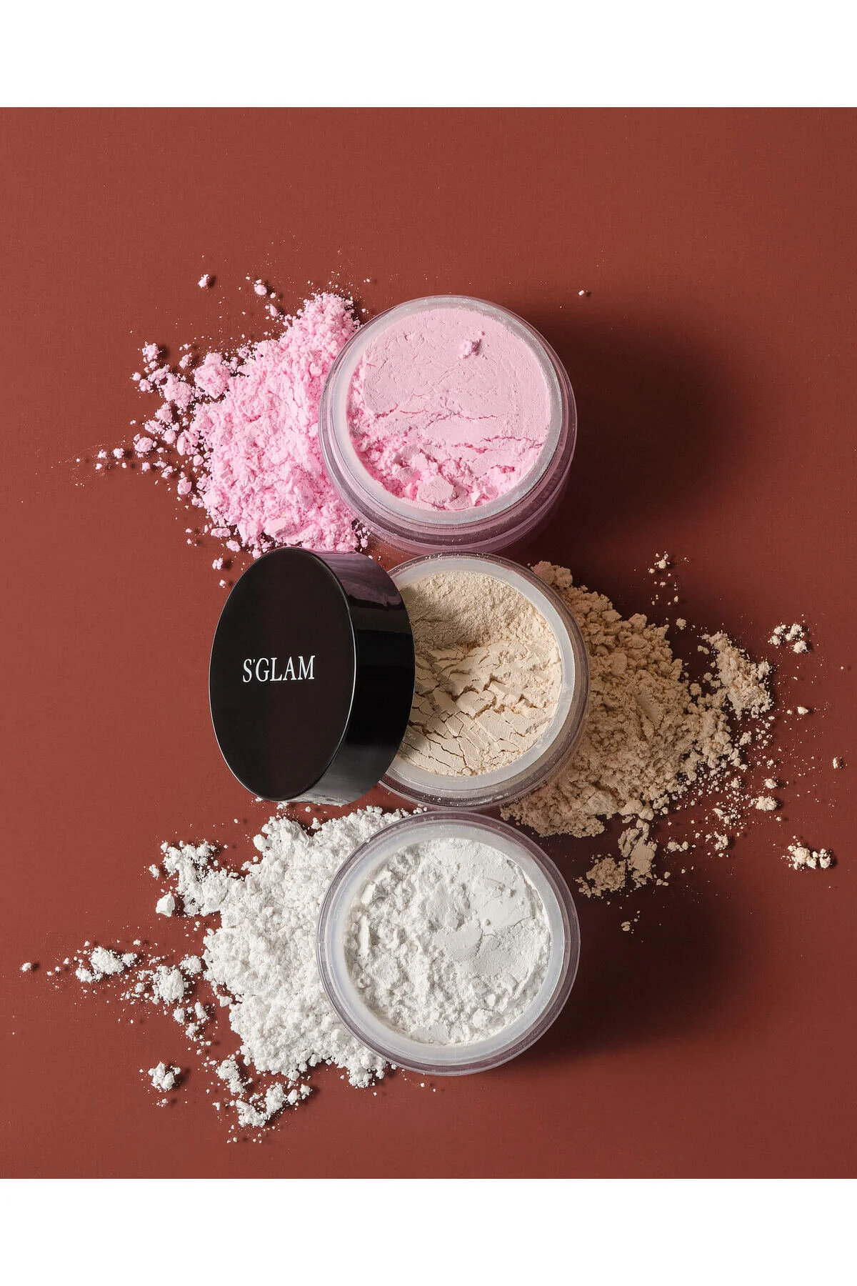 پودر آرایشی سفید شفاف مدل White Swan S'GLAM
