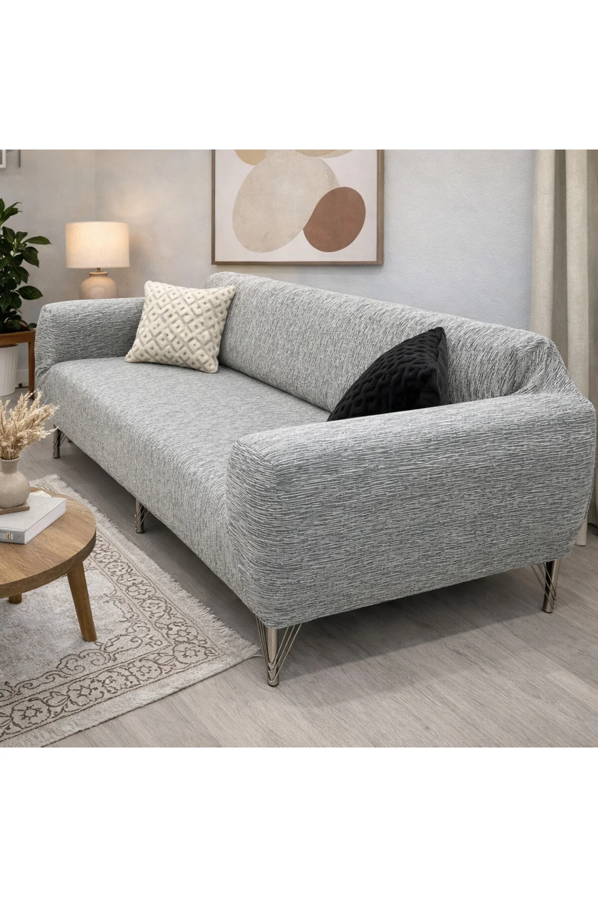 روکش مبل پوشش صندلی JAKARLI 3 PERSON CASE BED محتوای محصول 1PC سنگ خاکستری سنگی uzhanem