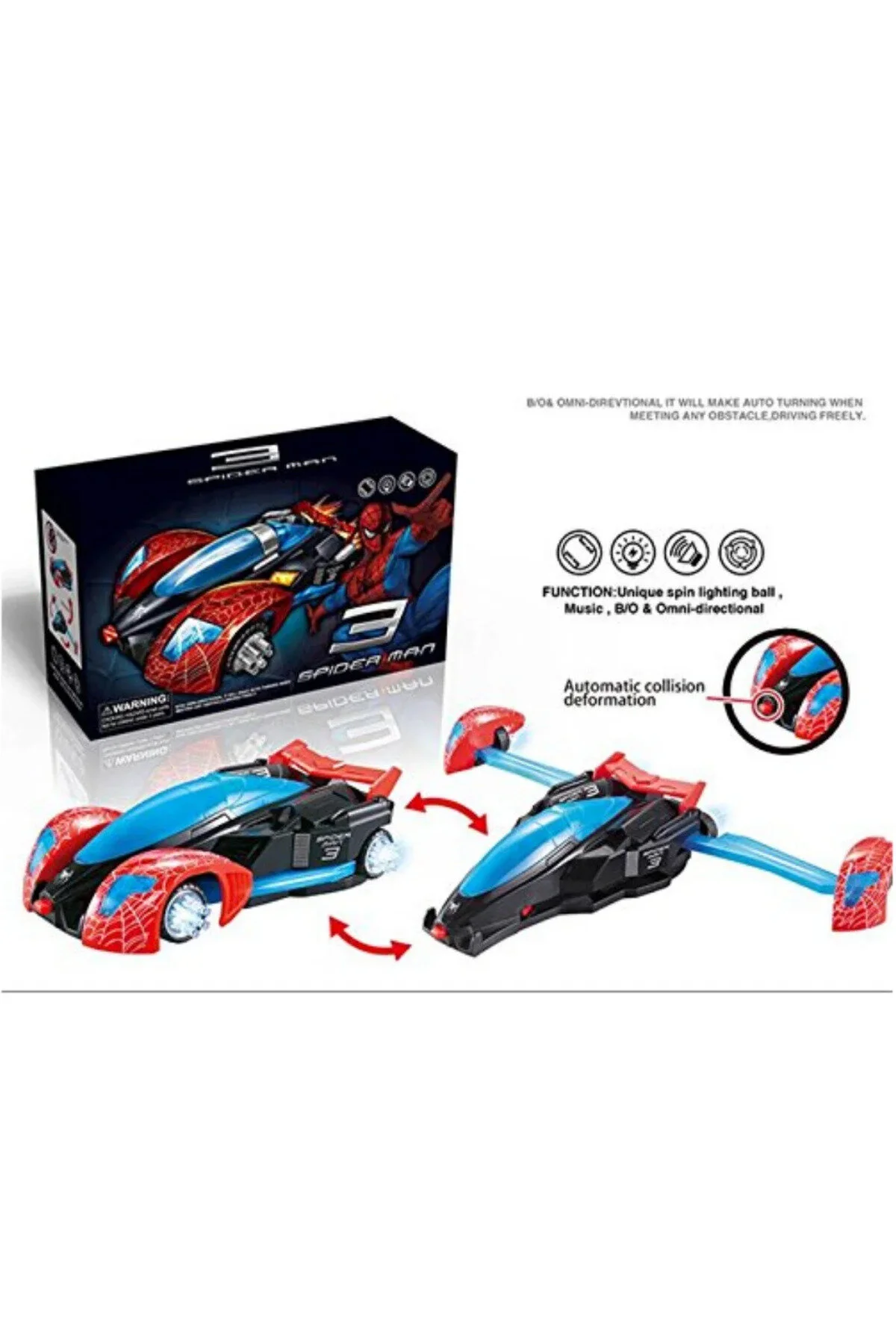 اسباب بازی های فیگور دیگر تبدیل ماشین به جت 2 در 1 هم و پرواز متحرک روشن 100% کیفیت Spiderman