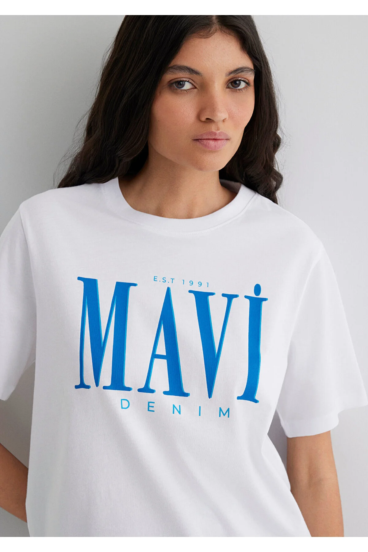 تیشرت سفید با لوگو برند Mavi مدل 1611990-620