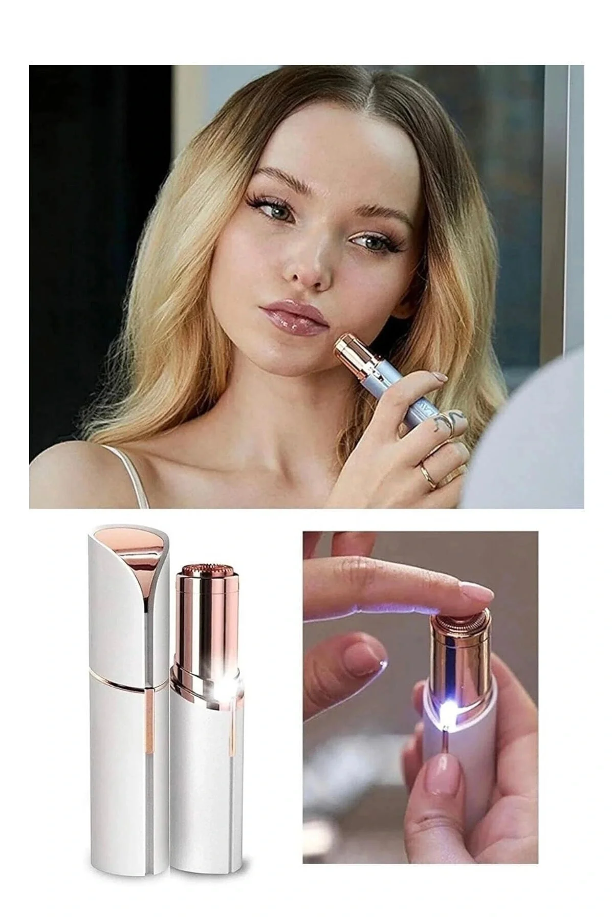 دستگاه اپیلاسیون صورت و چانه با نور LED برای خانم‌ها ماشین اصلاح مینی