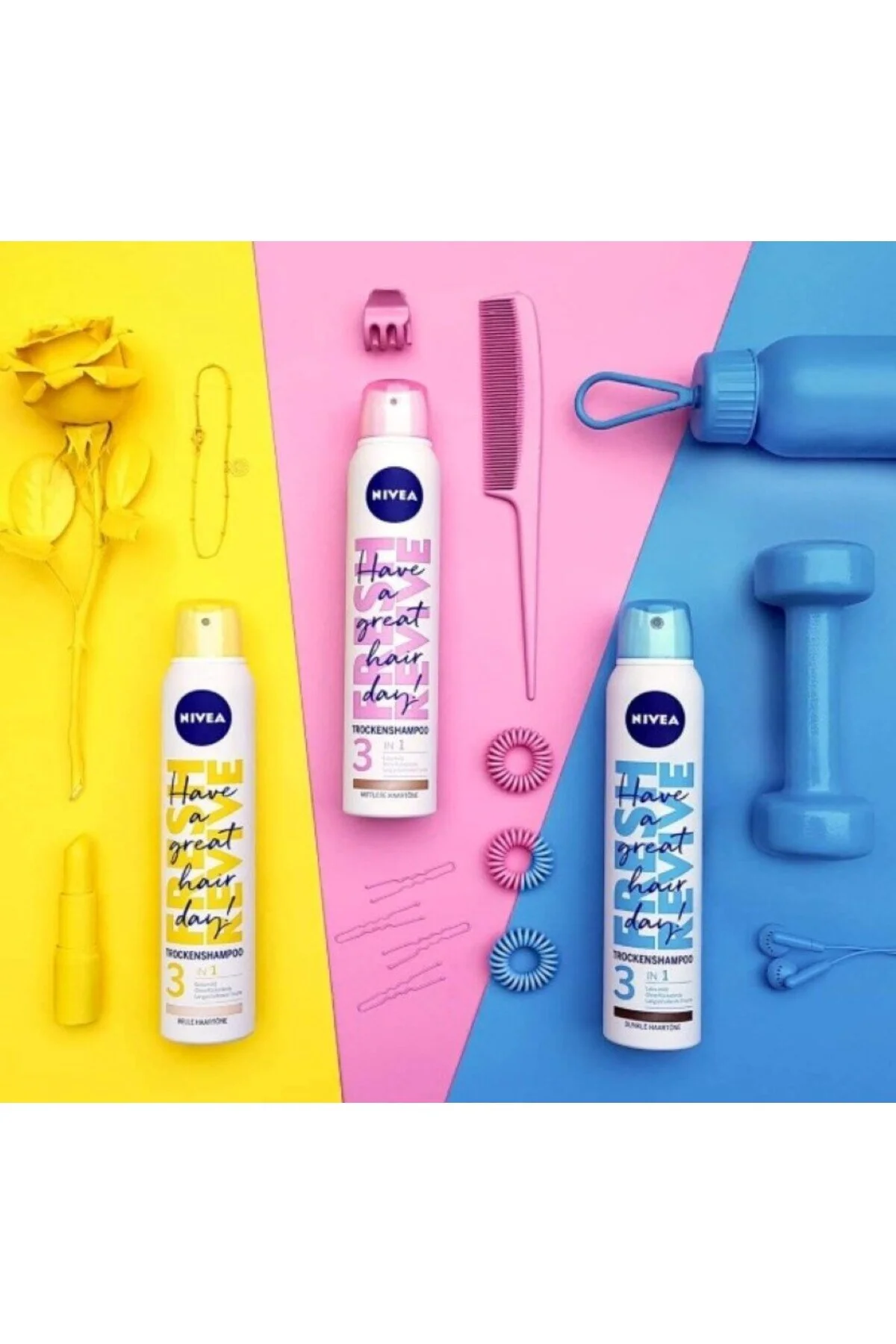 NIVEA شامپو خشک موهای متوسط نیوئا فرش رویو 3 در 1 200 میلی لیتر