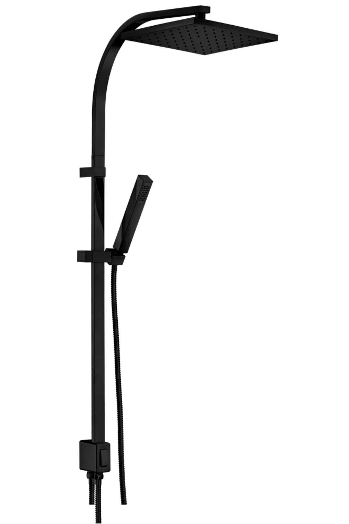 سیستم دوش حمام TIERA سربار مجموعه مربع ستون سیاه رنگ مات مشکی 102158012C1 Eca