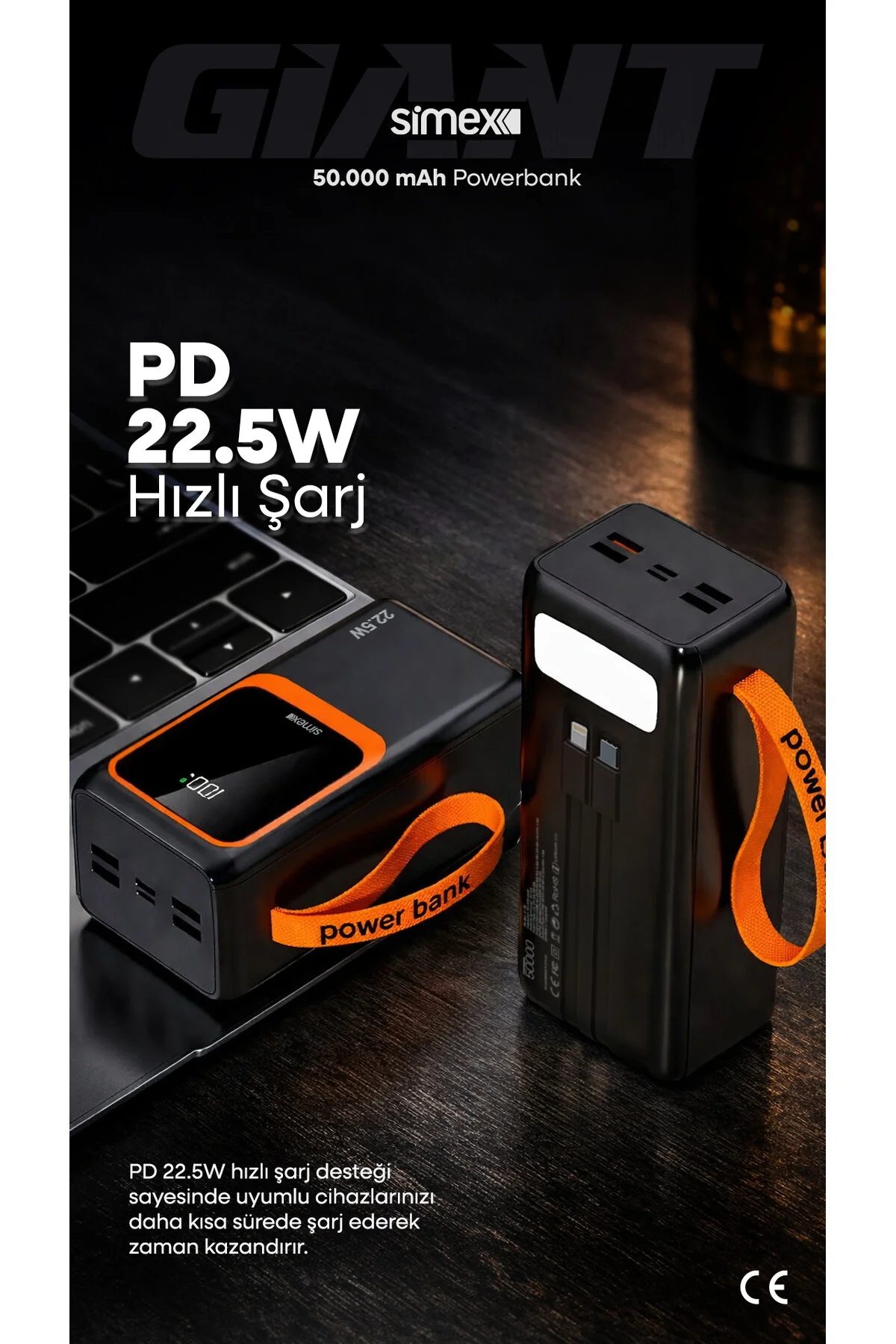 پاوربانک 50.000 میلی آمپر ساعت طراحی دیجیتال PRIME DESIGH Simex