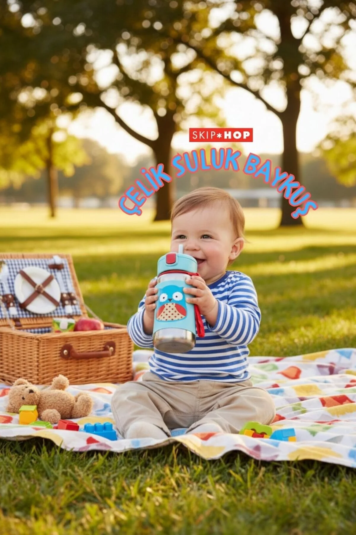 فنجان تمرینی سبز فولاد ضد زنگ تمرین آب پیپتان Skip Hop