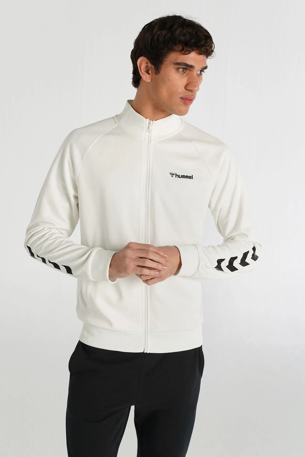 سافت شل و پلار سفید مردانه Falconzo Zippered Sweatsh هومل اورجینال hummel