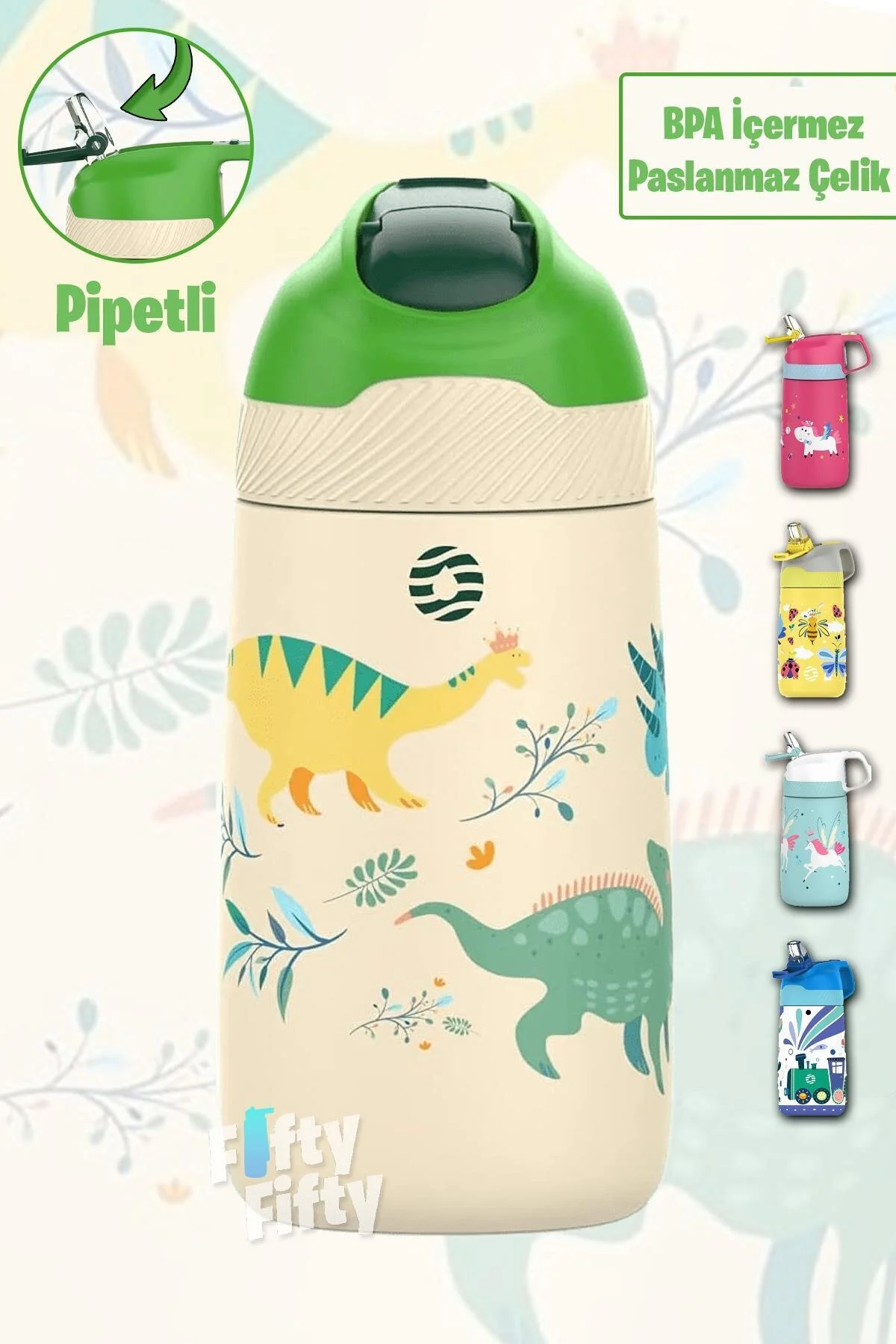 فلاسک استیل 350 میلی لیتری بچه گانه قمقمه ضد زنگ نی 5 رنگ مختلف 2055 350ML اورجینال Vagonlife