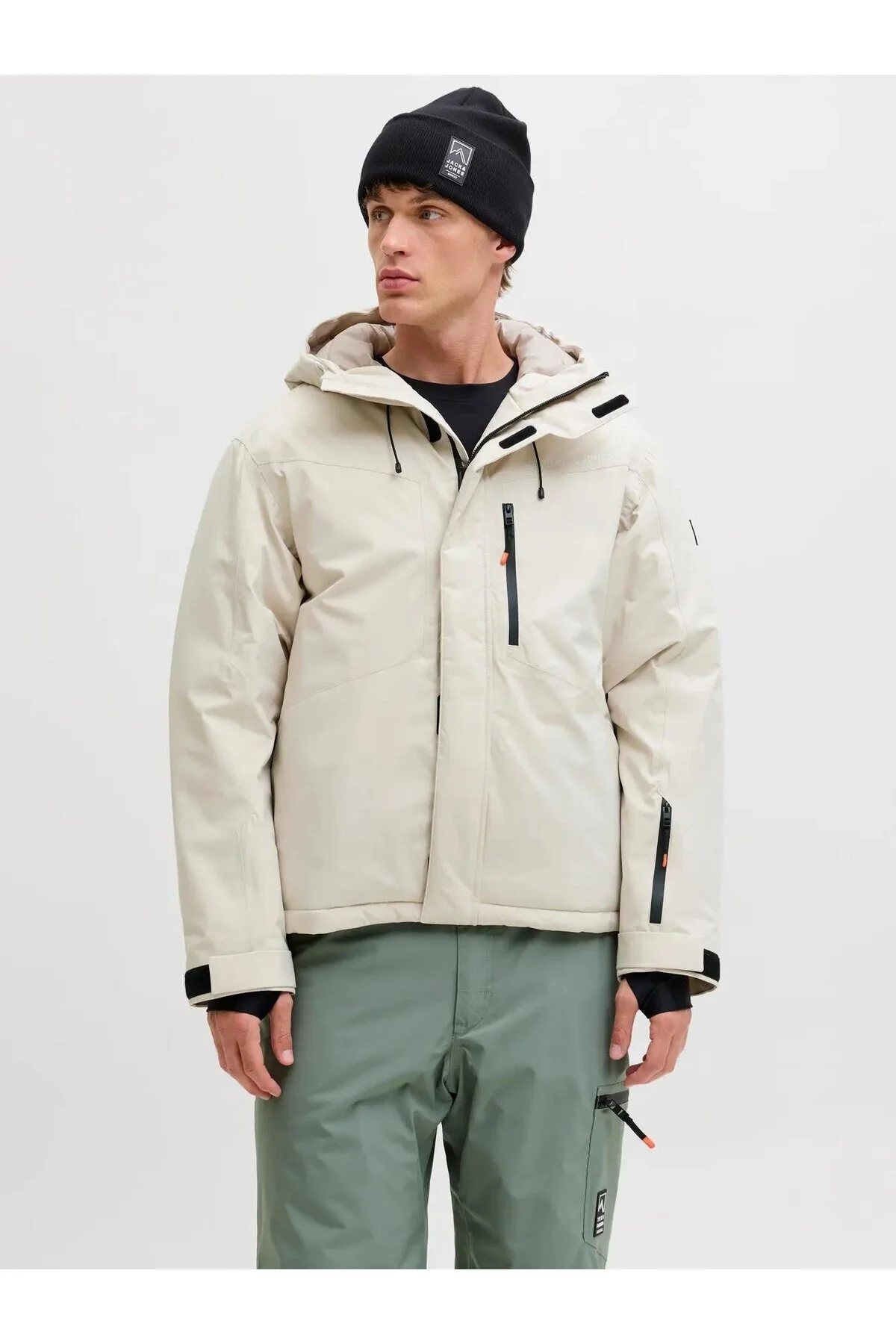 کاپشن کت ضد آب و باد مردانه JJALPES 12284649 سنگ Jack & Jones