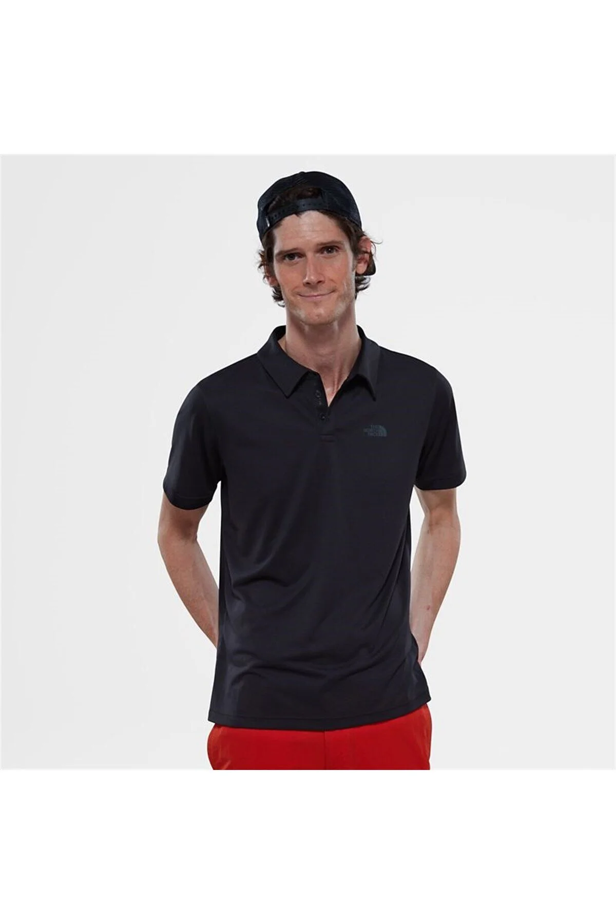 تی شرت ورزشی مشکی مردانه پولوشرت آستین کوتاه نورث فیس North Face برند آمریکا The North Face