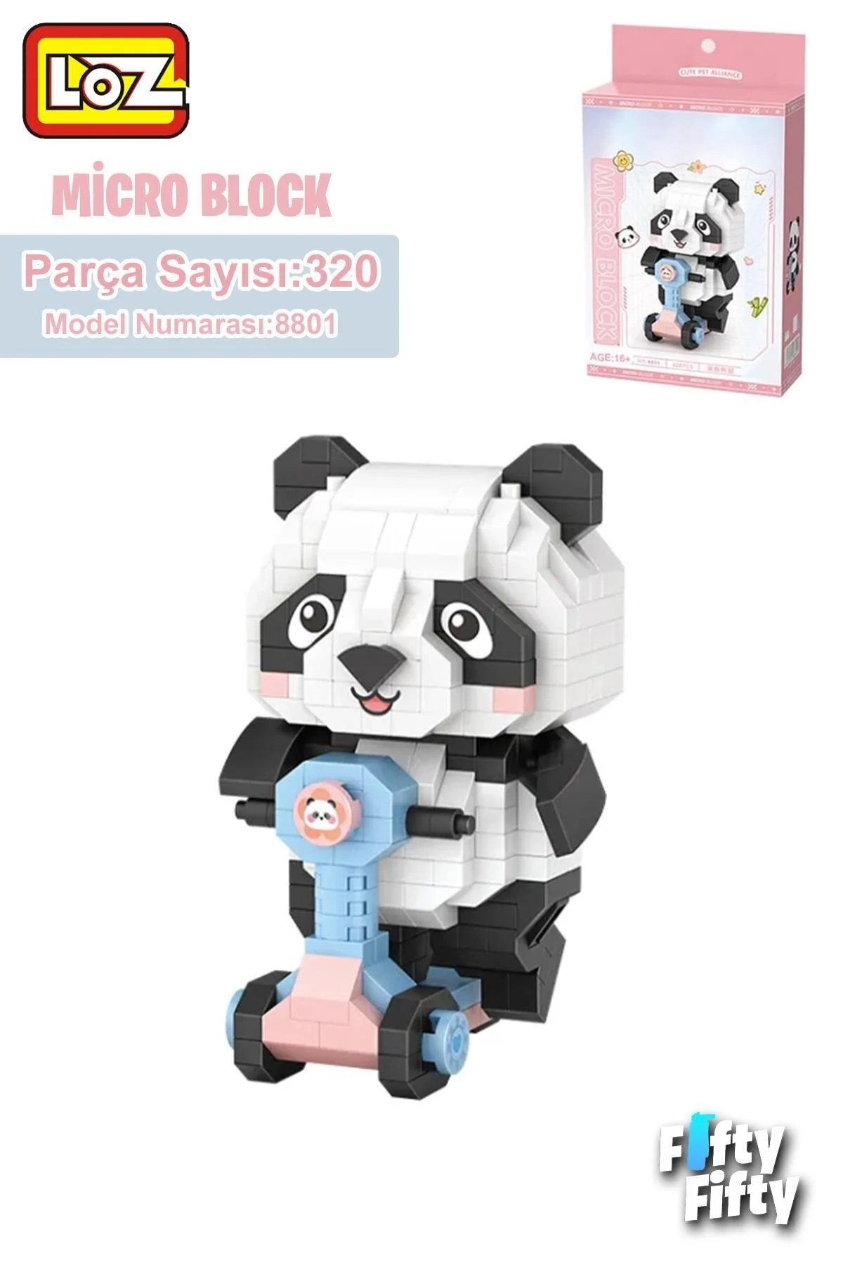 لگو و اسباب بازی های ساخت محور ست ساز LOZ MICRO BLOCK PANDA 320 PIECE FFLZ 8801 از ترکیه Vagonlife