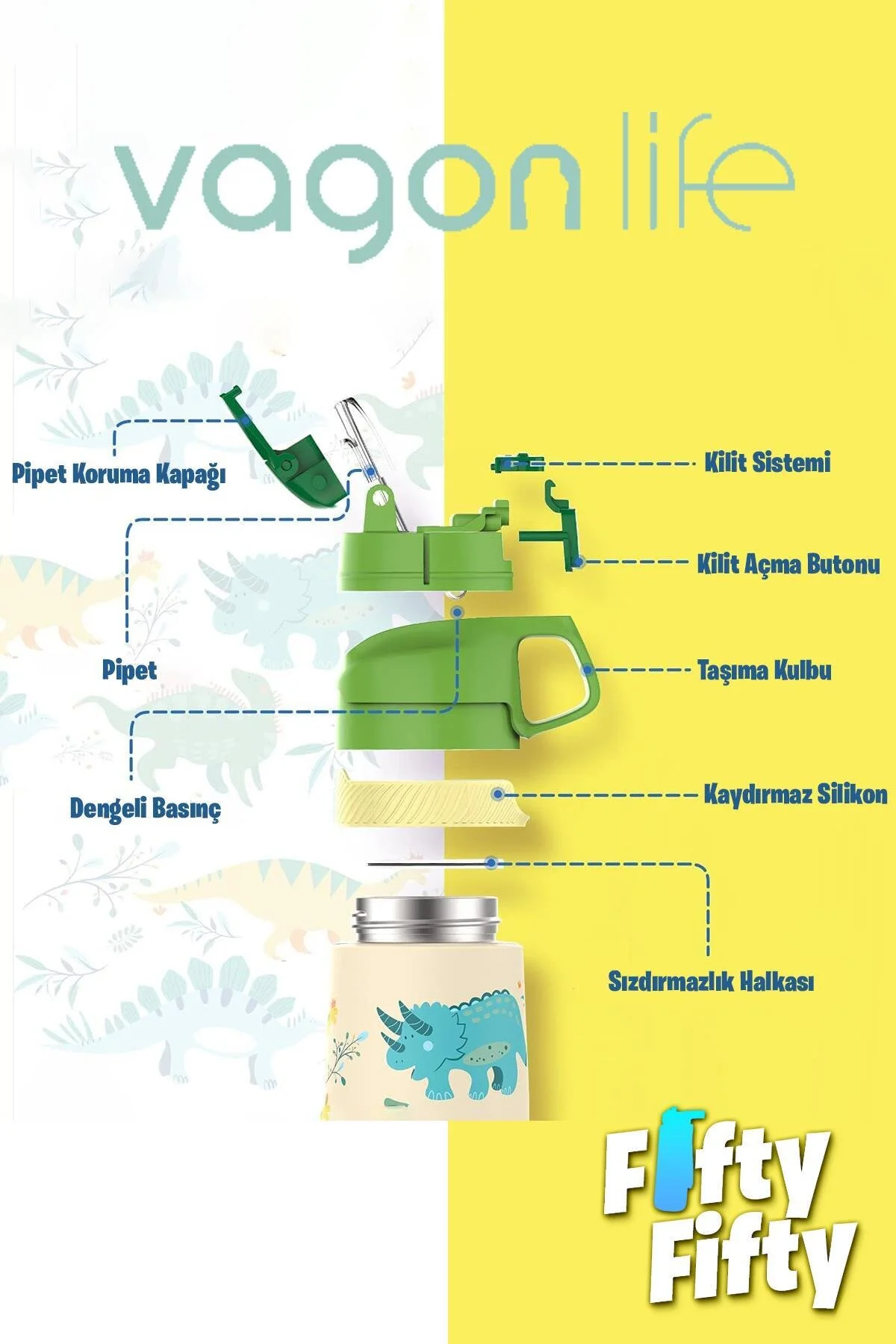 فلاسک استیل 350 میلی لیتری بچه گانه قمقمه ضد زنگ نی 5 رنگ مختلف 2055 350ML اورجینال Vagonlife