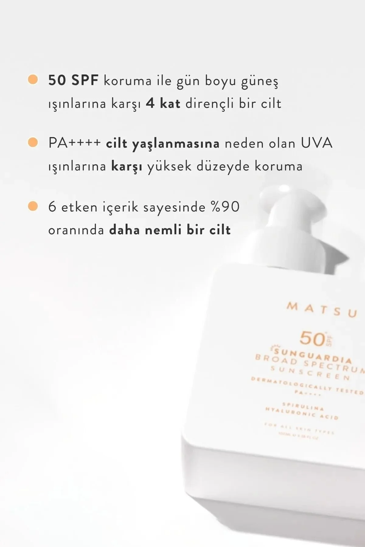 کرم ضد آفتاب صورت با SPF 50 و فیلتر هیبریدی و اسپیرولینا حجم 100 میلی لیتر MATSU