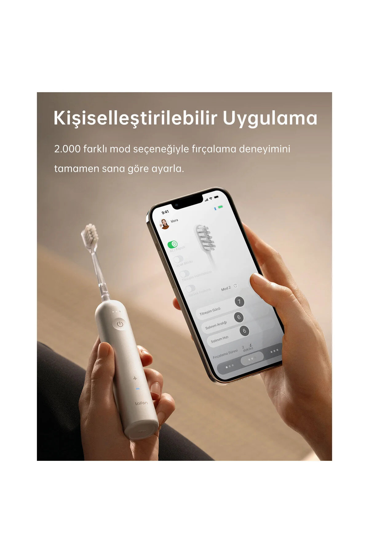 مسواک شارژی برقی موج آبی اورجینال Laifen
