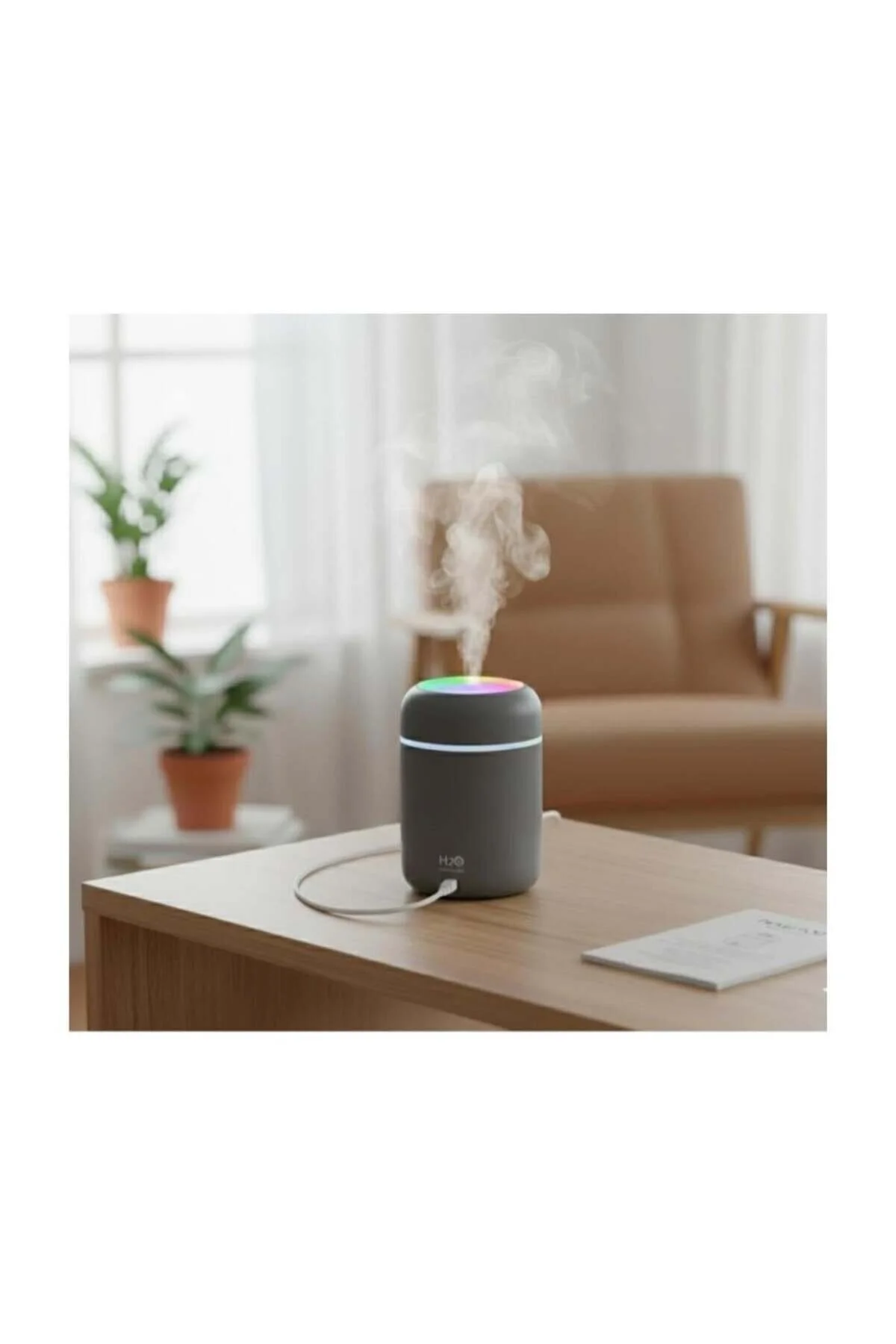 دستگاه بخور مرطوب‌کننده هوای اتاق کوچک H2O و بخارشوی قابل حمل با رطوبت‌ساز LED LIGHT H2O Humidifier