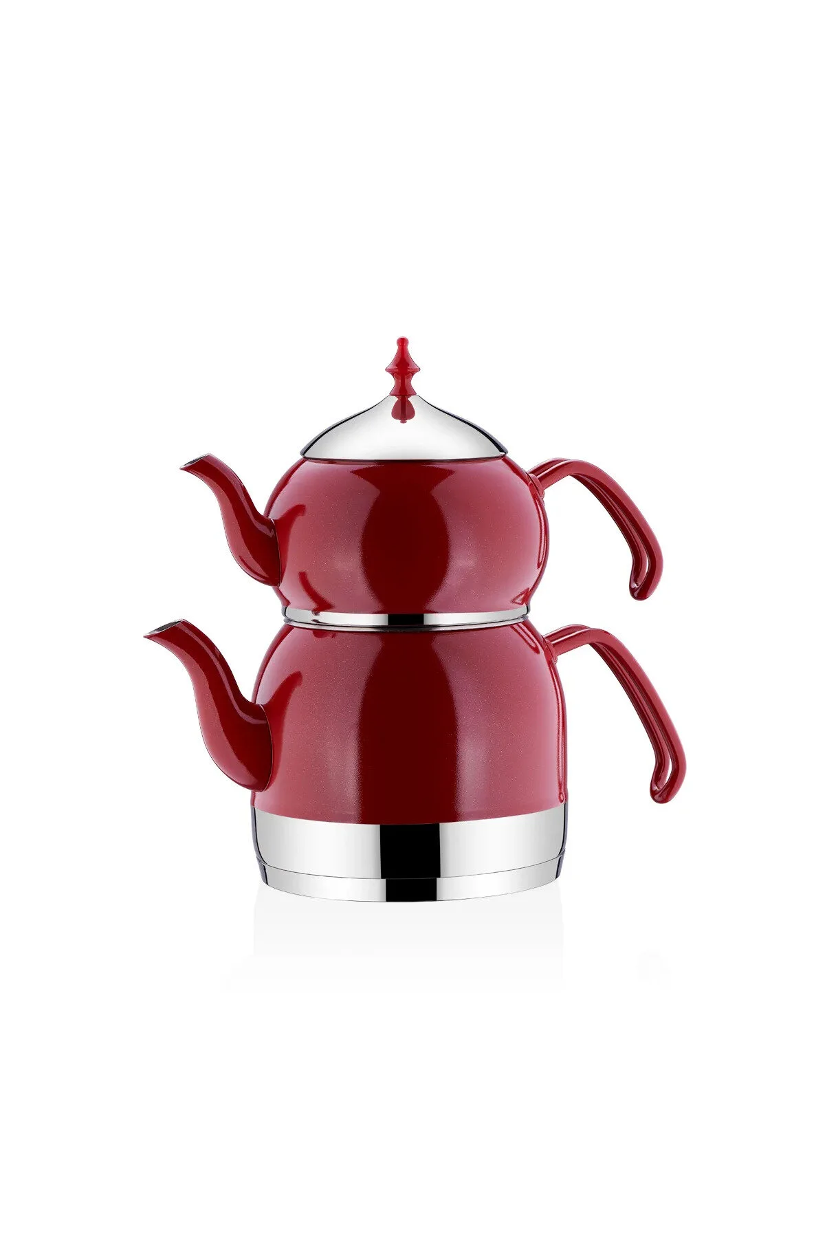 کتری قوری چای‌ساز سنتی A226 01 RENA TEAPOT SET 2.4 LT RED KORKMAZ