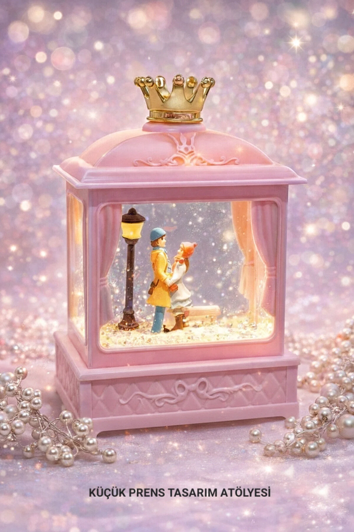 گوی برفی SNOW GLOBE MUSIC BOX روز ولنتاین هدیه سال نو کریسمس با نور خودکار از ترکیه Genel Markalar