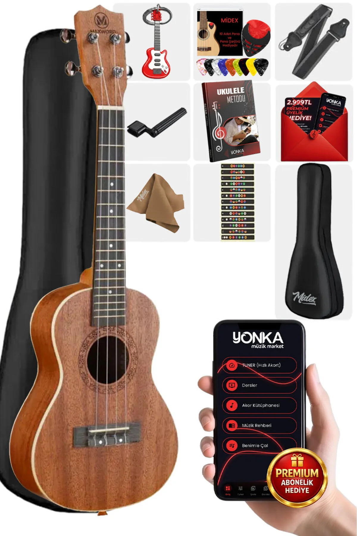 اوکلله MU 24 PRO CONCERT MAUN UKULELE SET Midex