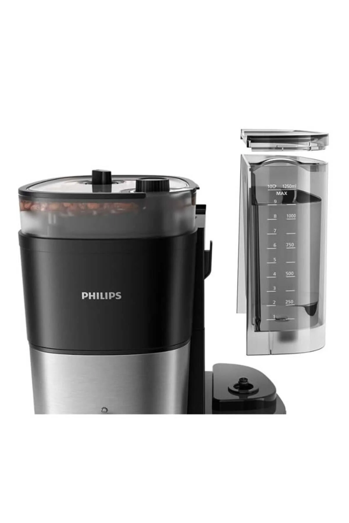 قهوه ساز فیلتری دستگاه فیلتر ALL IN 1 با آسیاب دم قیف دانه ای کاراف شیشه HD7888 01 اورجینال Philips