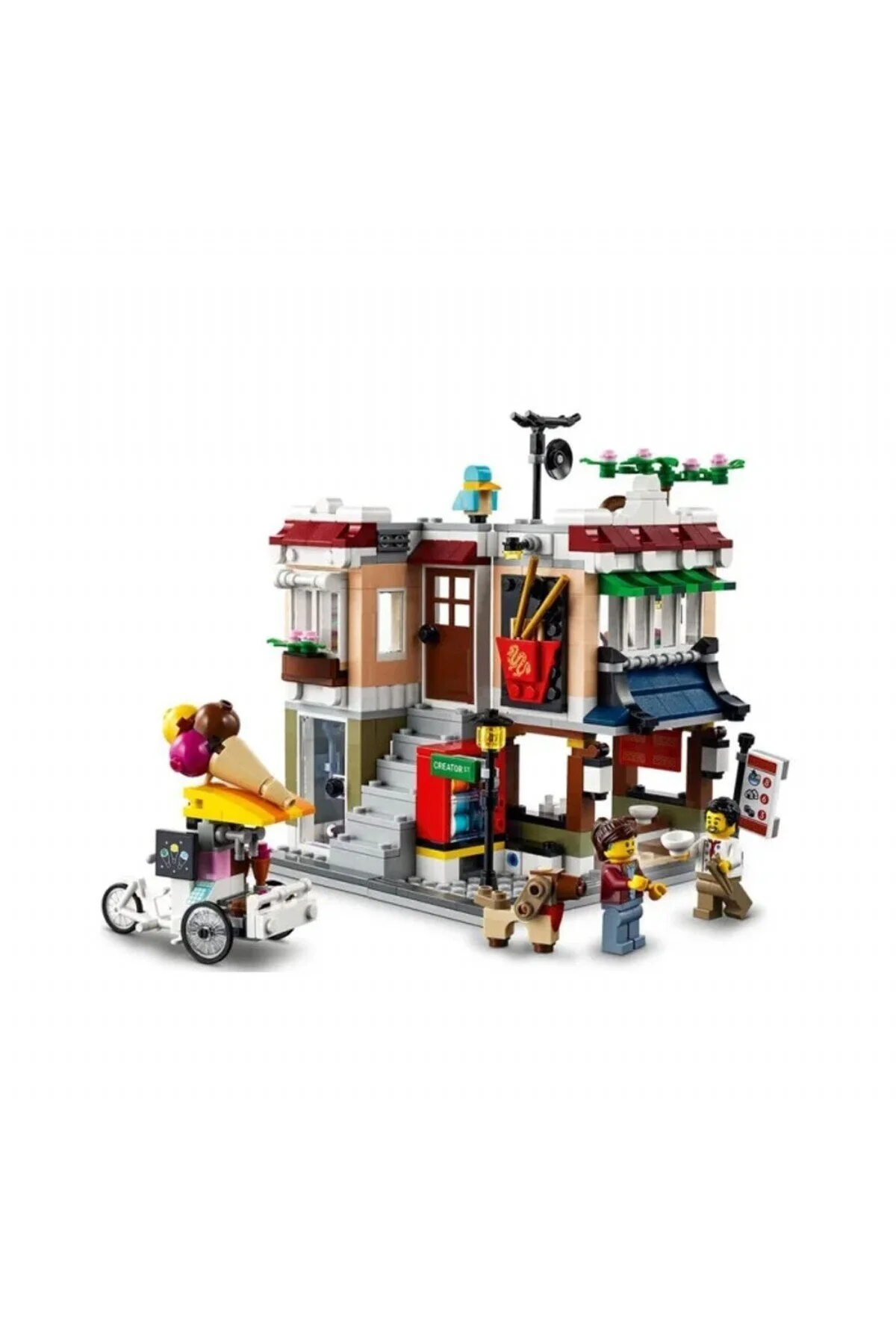 اسباب بازی و ساخت محور مرکز شهر با دکان ماکارونی مدل 31131 لگو Lego