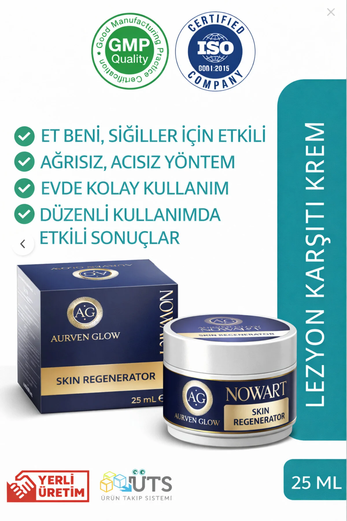 کرم مراقبت از پوست و بدن Nowart با حجم 25 میلی لیتر AURVEN GLOW