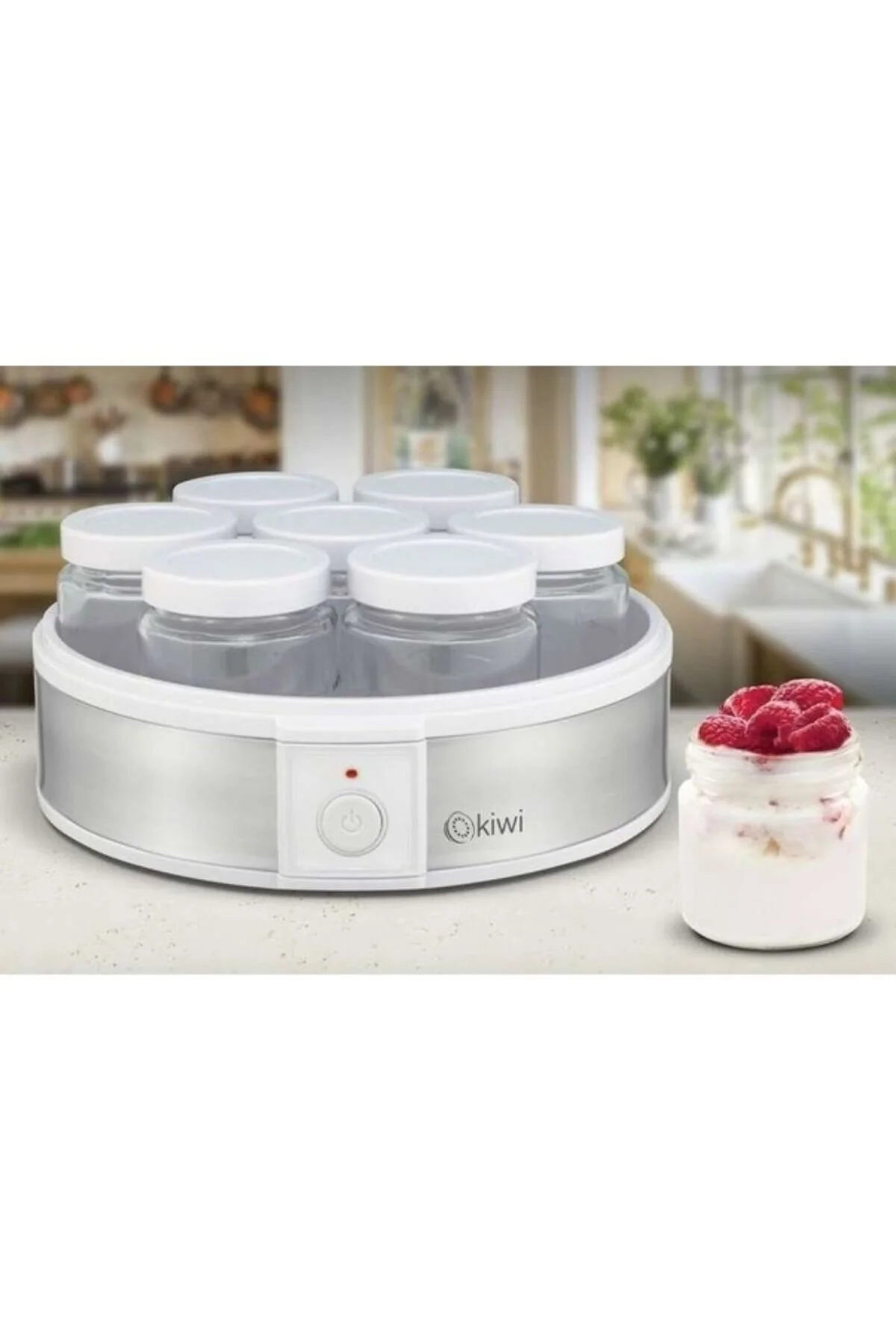 ماست ساز ماشین سازی شیشه ای استیل ضد زنگ طبیعی خانگی KYM 7211 اورجینال Kiwi