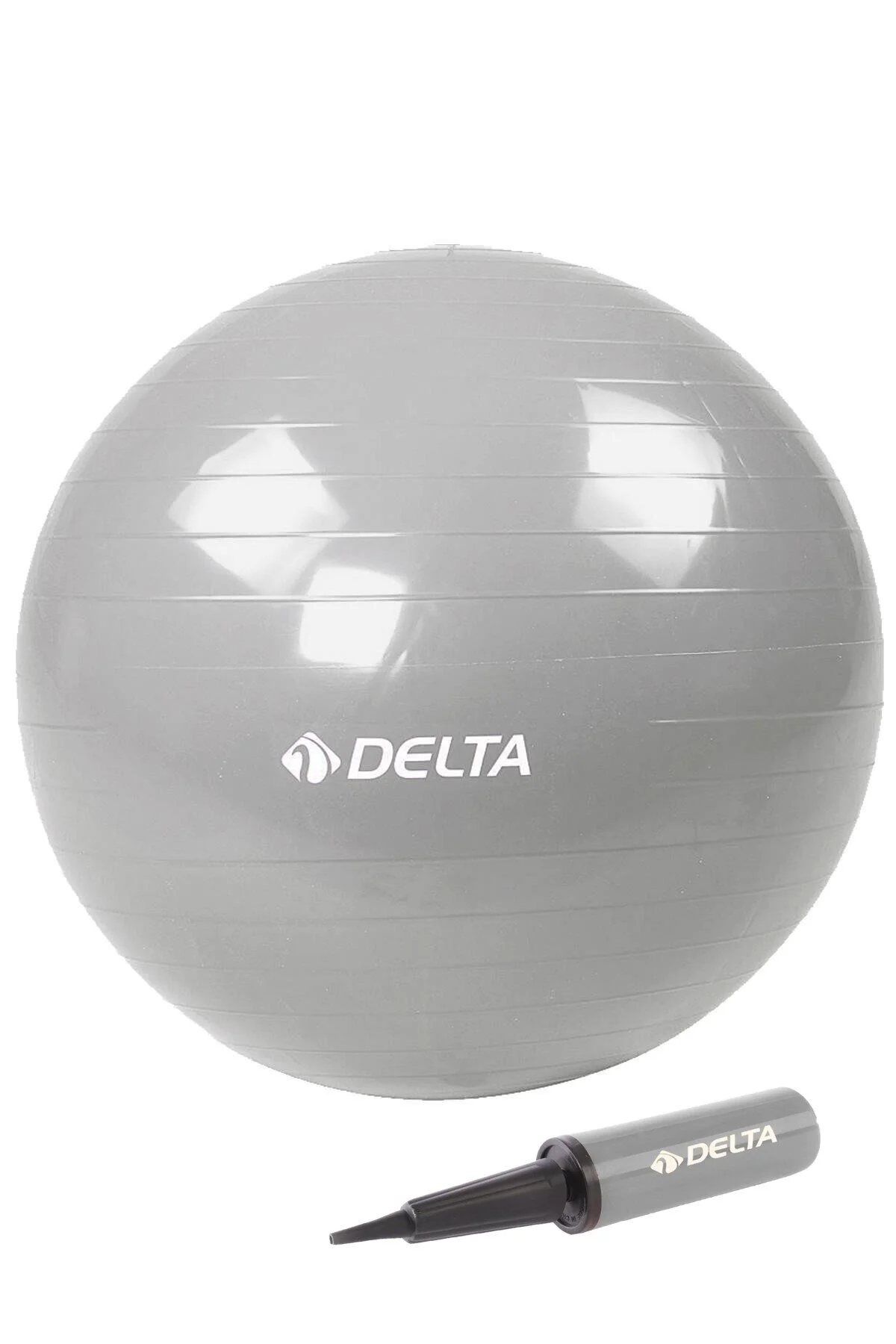 توپ پیلاتس Delta 75 سانتی‌متری نقره‌ای + پمپ دوطرفه  Delta