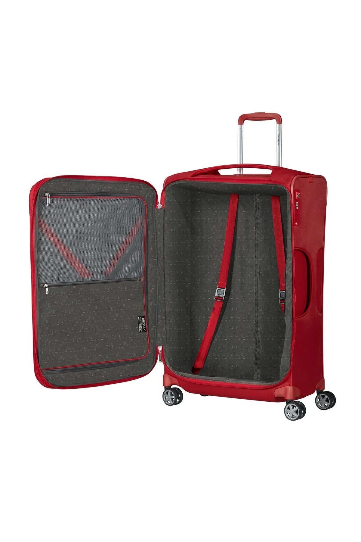 چمدان و ساک قرمز مردانه زنانه D'Y LITE 4 چرخ 78 سانتی متر بزرگ Samsonite