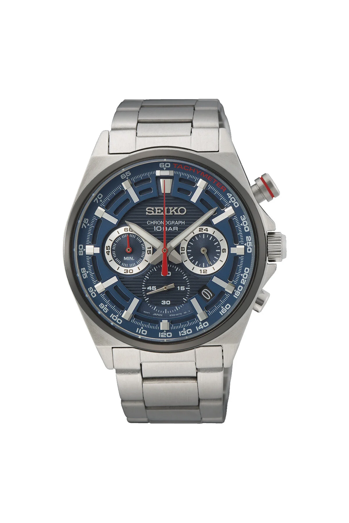 ساعت مردانه SSB407P کوارتز استیل آبی شماره 41 میلی متر خاکستری کرون سیکو اورجینال Seiko