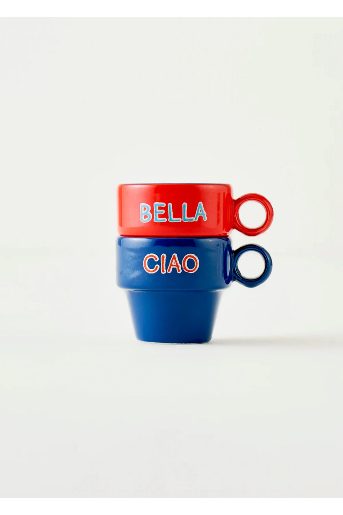 فنجان قهوه خط اسپرسو 2 SET BLUE RED 105 سی Bella Maison