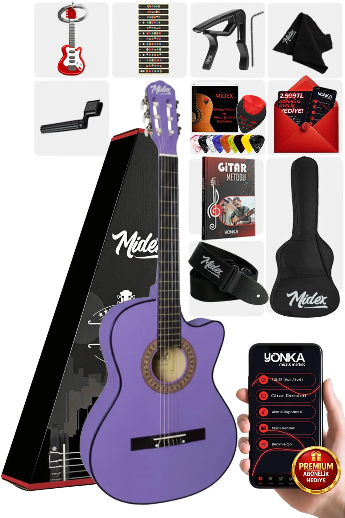 گیتار CG 395PRP کلاسیک GUITAR 4 STEAL CASIK CASE FULL روش تنظیم تونس آویز کیسه پنا Midex